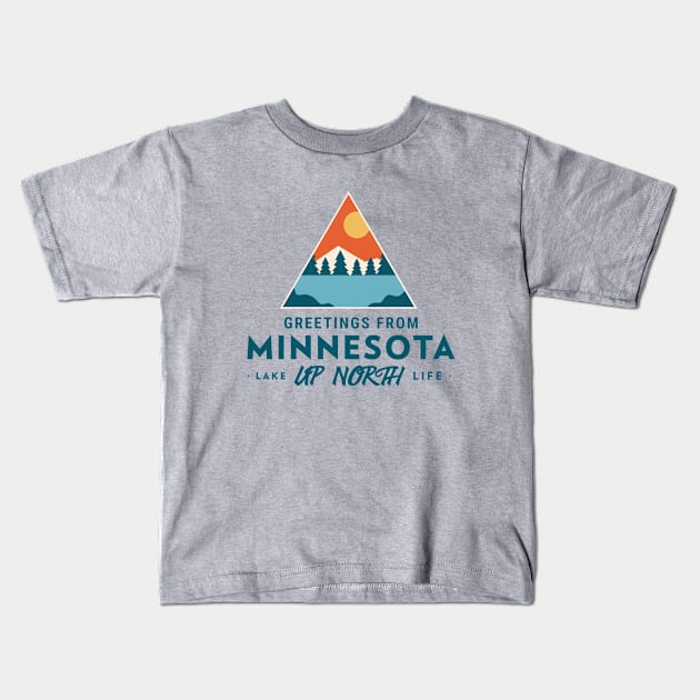 Greetings From Minnesota Kids T-Shirt by RomeMNdesigns